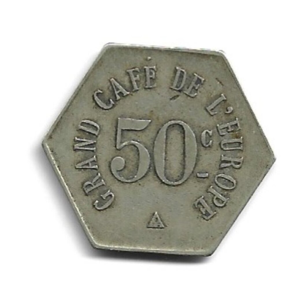 Belgium Grand Cafe de L'Europe 50 Centime Token (b199)